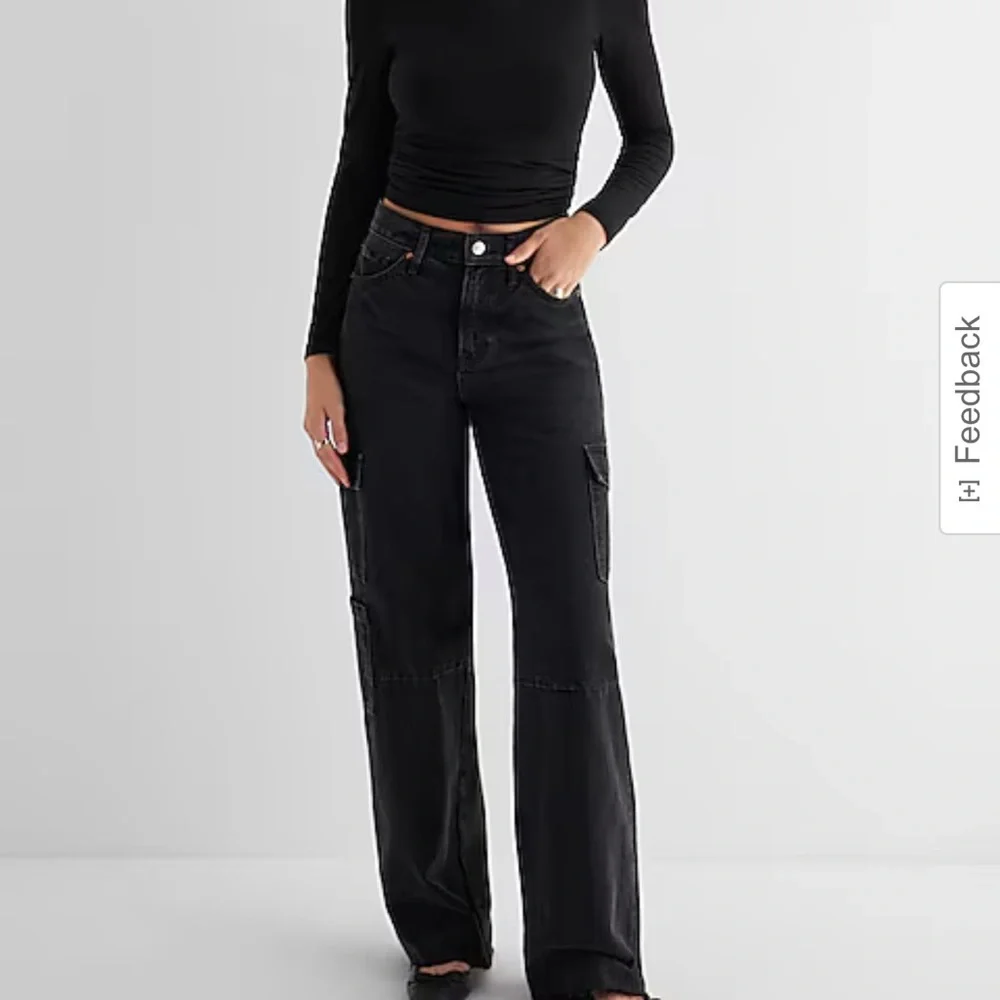 Express High Rise Cargo Jeans - Picture 5 of 6